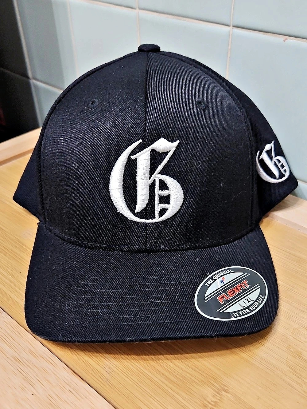 Lids Flexfit Wooly Combed Fitted Cap 6277 with Custom Old English Letter G Old